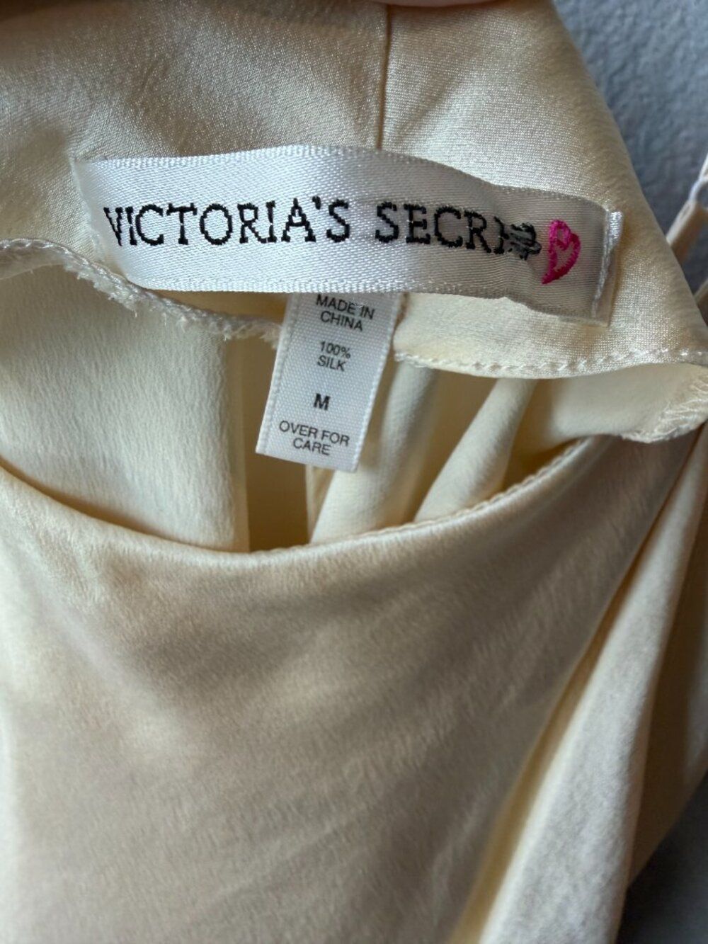 Vintage Victoria’s Secret 100% Silk Ivory Slip Dress Coquette Minimalist Mini, M - Picture 5 of 6